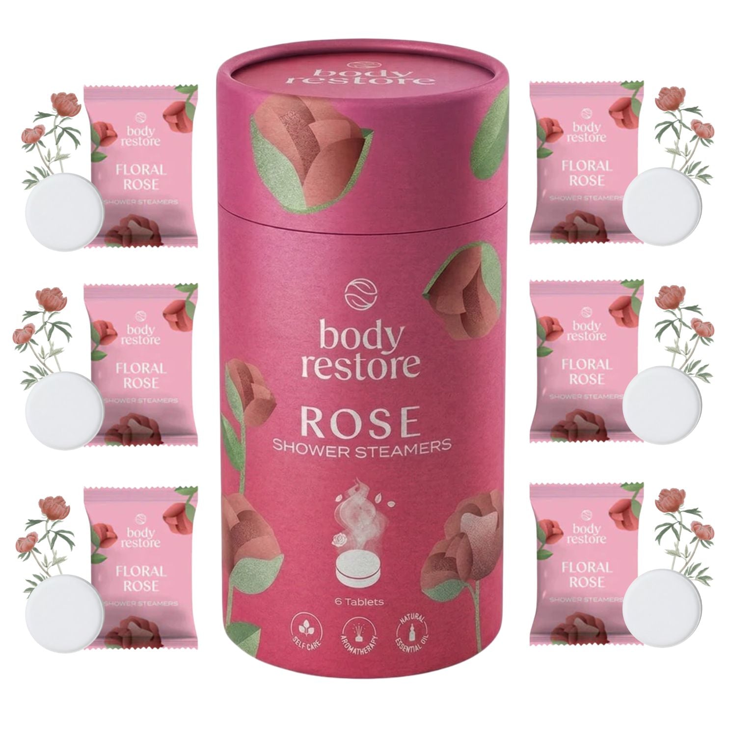 Floral Rose Dusch-Duftkugeln - Geschenkbox 6er Pack