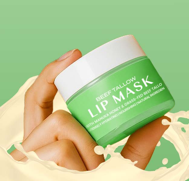 Lippenmaske mit Rindertalg und Bergamotte