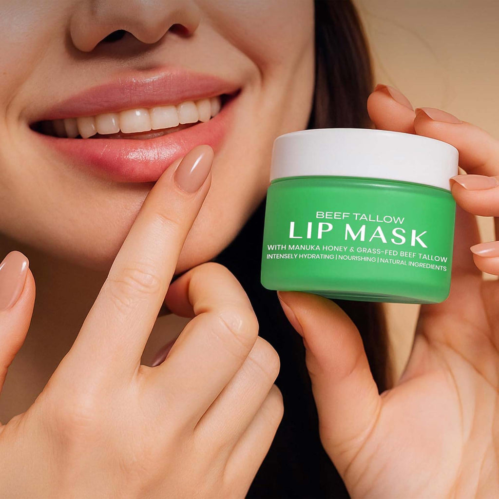 Lippenmaske mit Rindertalg und Bergamotte