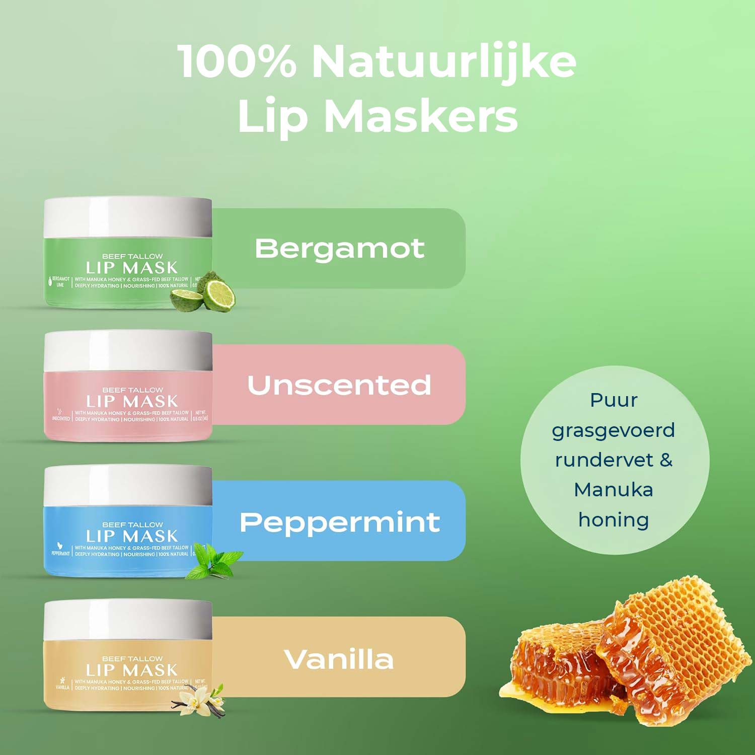 Lippenmaske mit Rindertalg und Bergamotte