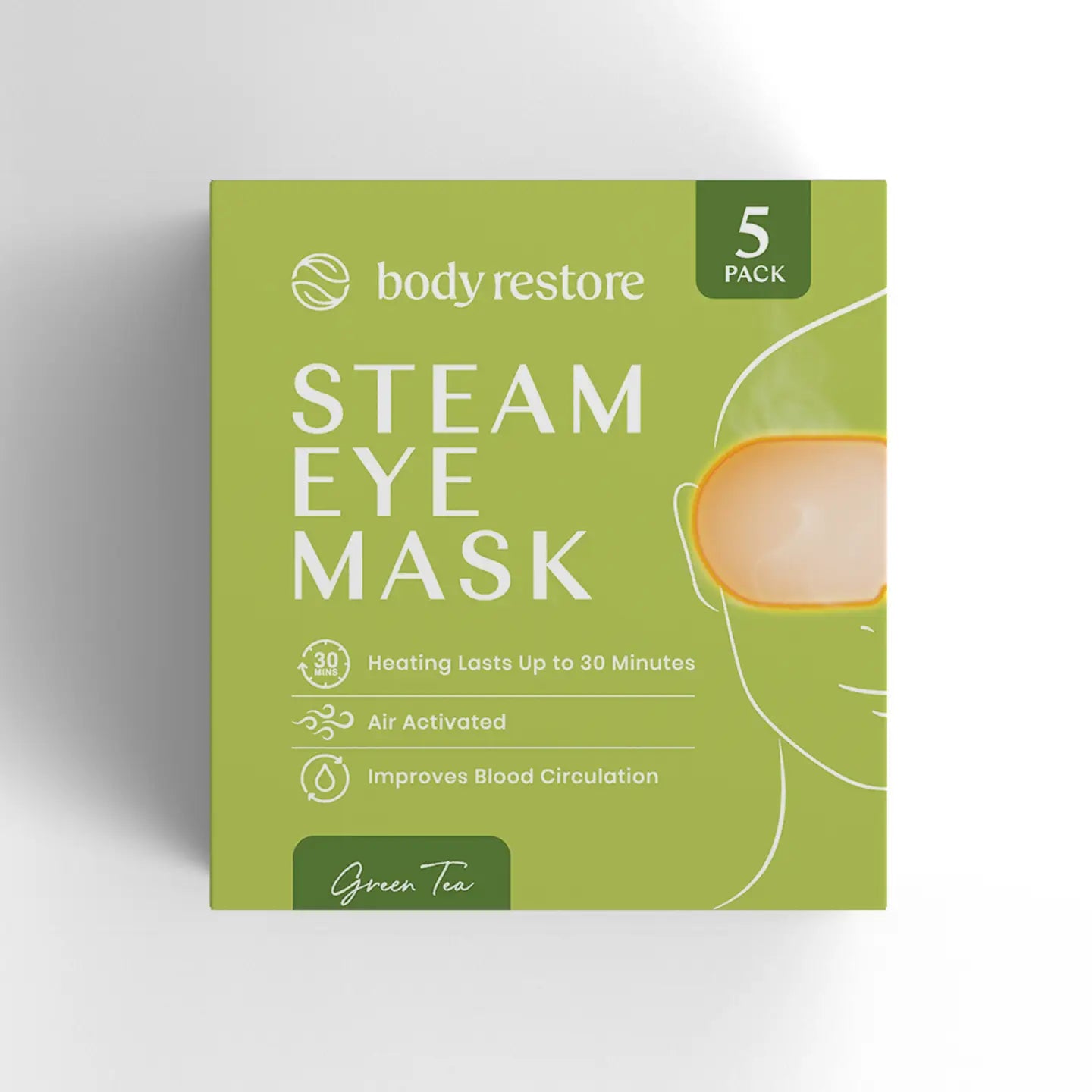 Grüner Tee Dampf Augenmasken – 5er Pack